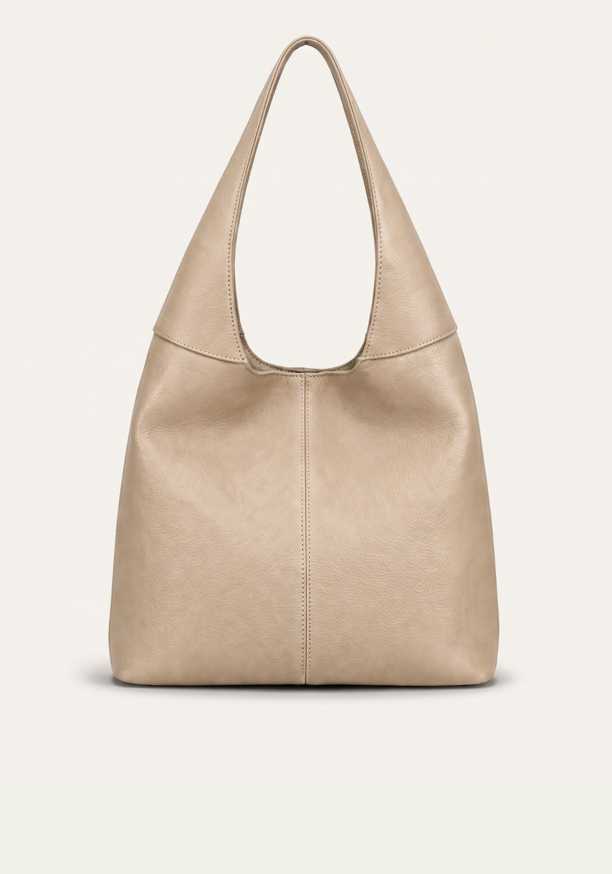 Minimalistische Hobo Bag Echtleder Cremebeige – Schultertasche
