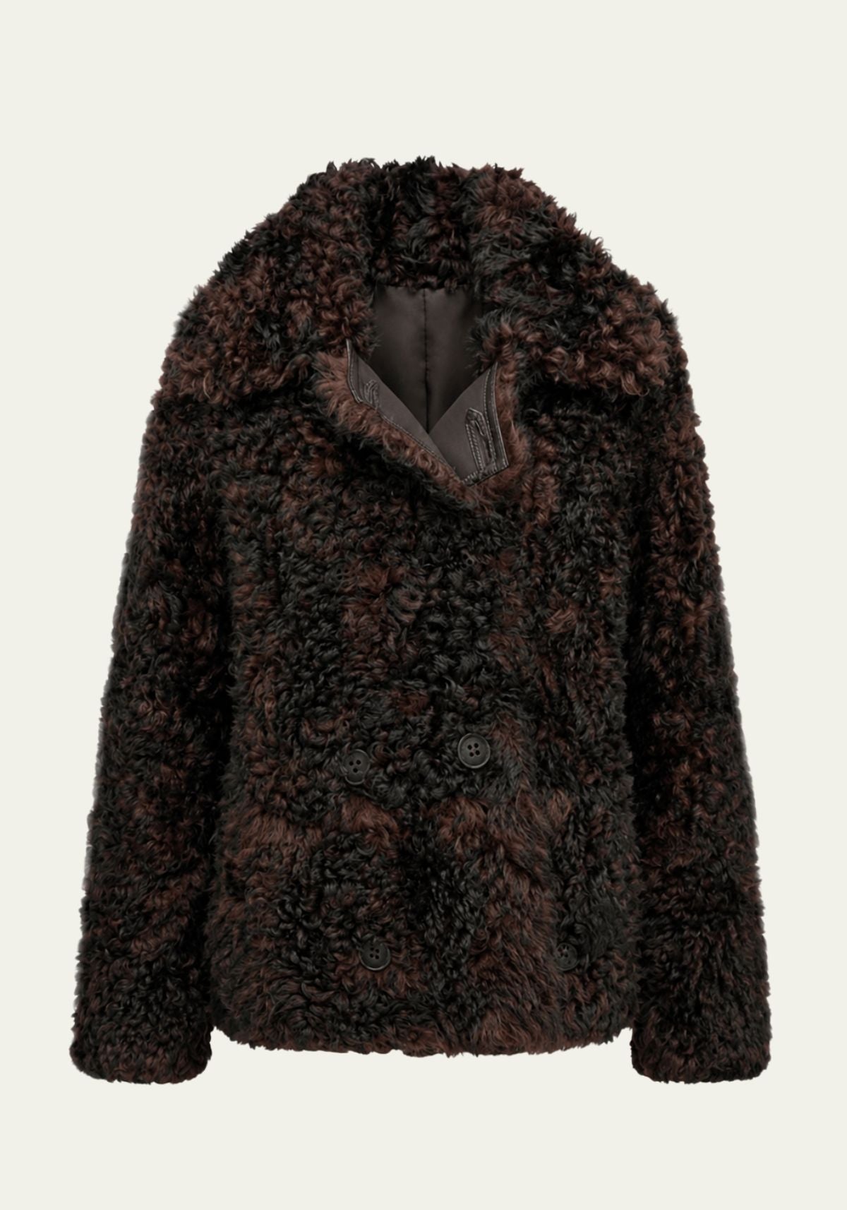 Curly Lammfell Wendejacke Dunkelbraun – Doppelseitiger Luxus