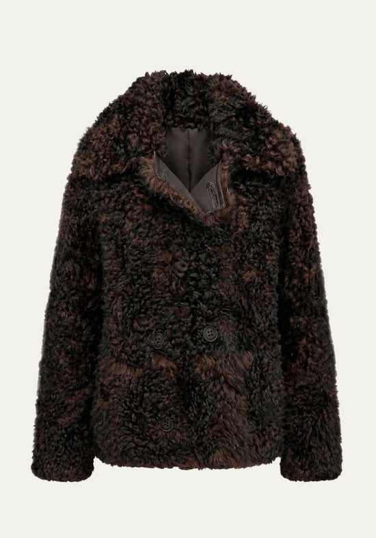 Curly Lammfell Wendejacke Dunkelbraun – Doppelseitiger Luxus