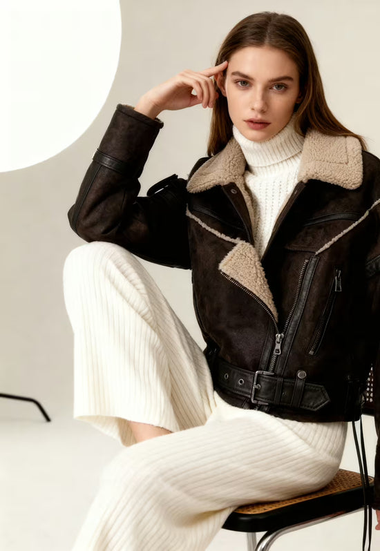 Curly Lammfelljacke - Voluminöse Eleganz inspiriert vom modernen Country Look