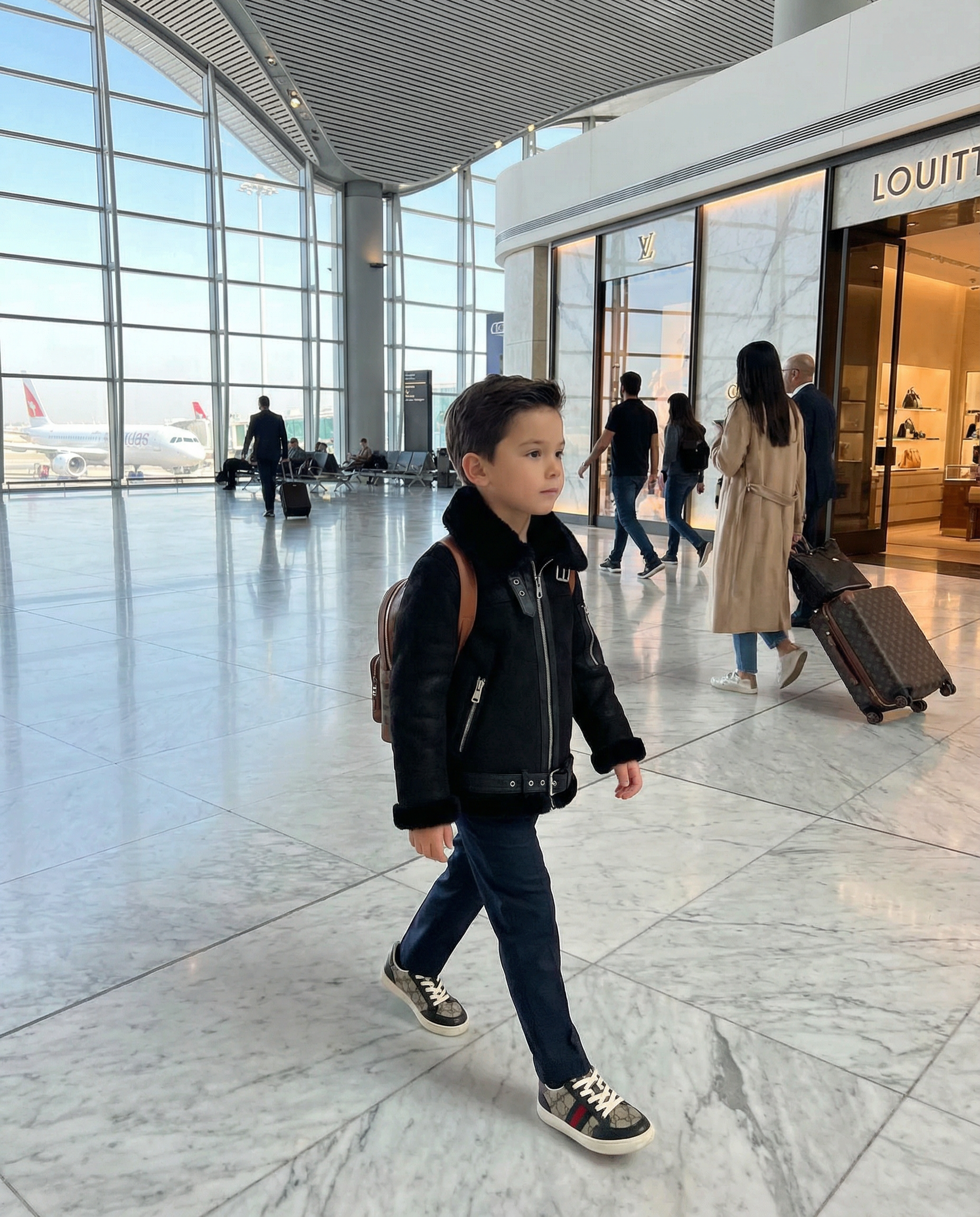 Kinder Lammfelljacke Dumbo Schwarz