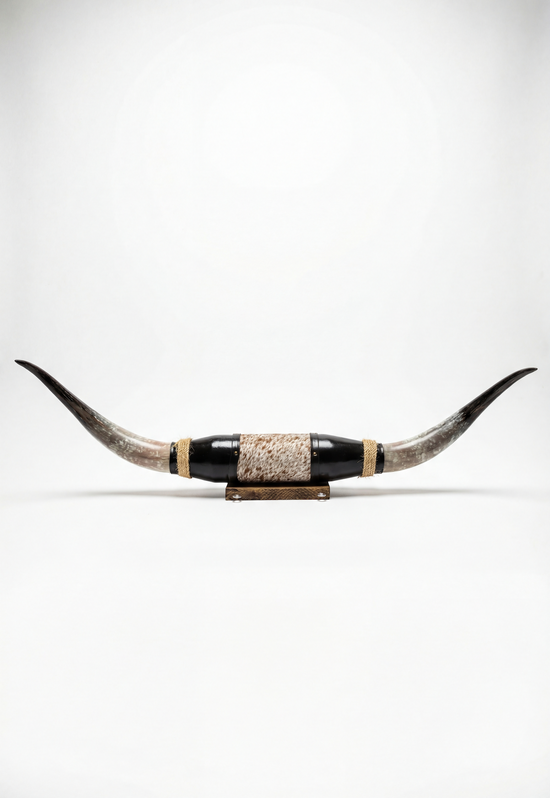Czarna skórzana dekoracja ścienna Standard Longhorns Big Gun