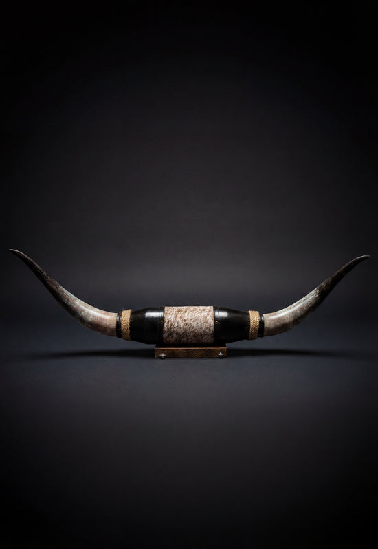 Czarna skórzana dekoracja ścienna Standard Longhorns Big Gun