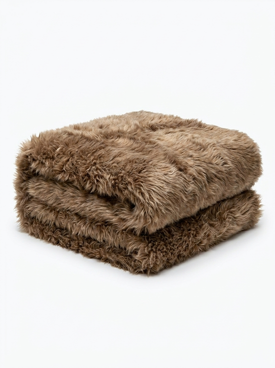 Lammfelldecke Toscana – Cappuccino Curly 195 x 155 cm