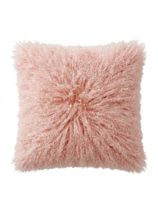 Lammfellkissen Tibet Rosa mit Inlett