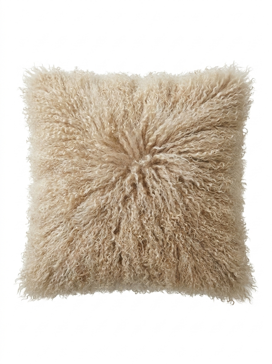 Lammfellkissen Tibet Beige mit Inlett