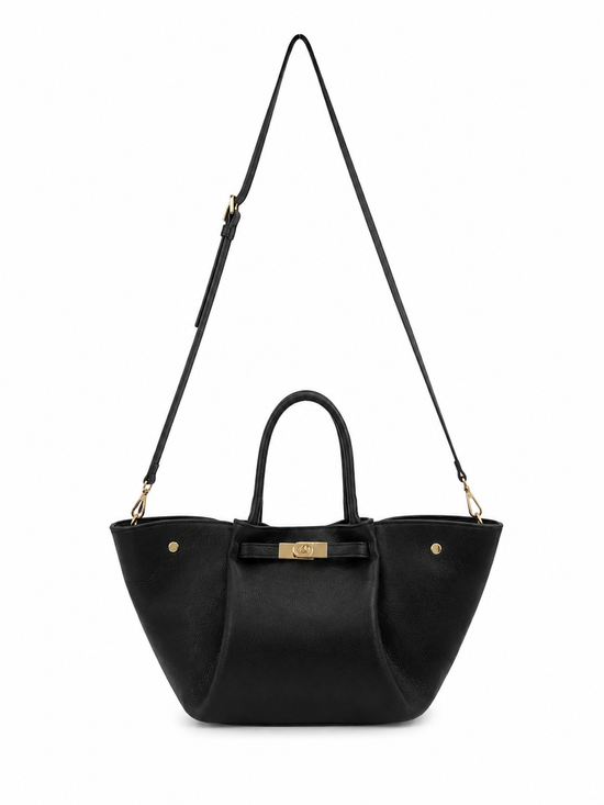 Luxus Damenhandtasche Echtleder Schwarz
